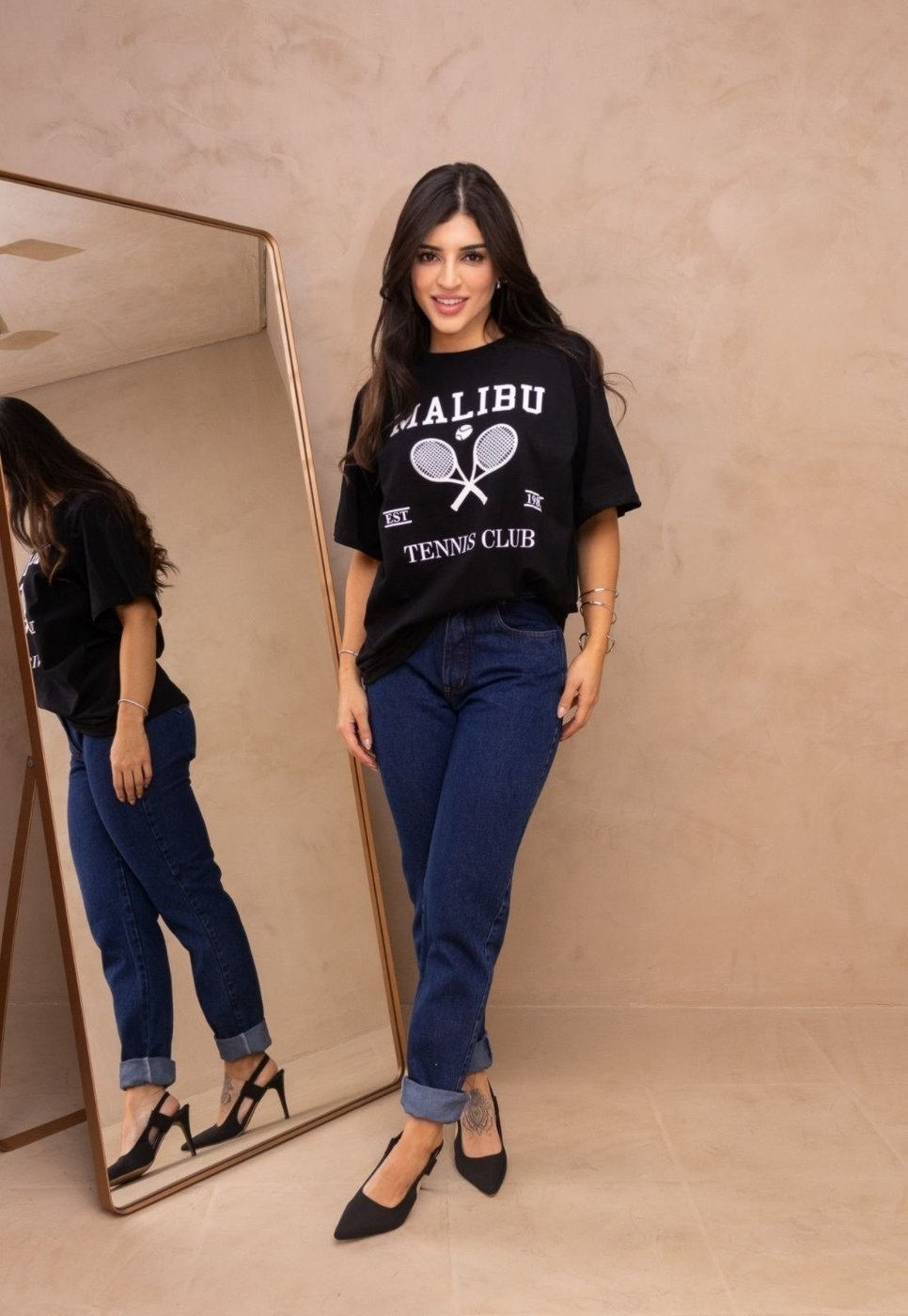 Imagem principal Camiseta T-shirt Tennis Club Tendência Malibu Cia do Vestido preto Cia do Vestido preto