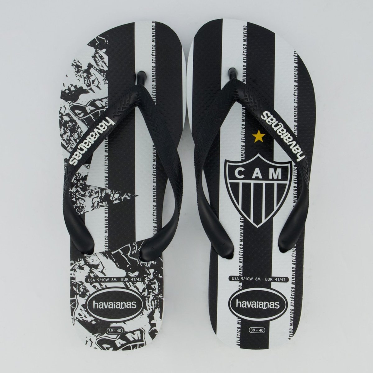 Imagem principal Chinelo Havaianas Atlético Mineiro e Branco preto Havaianas preto