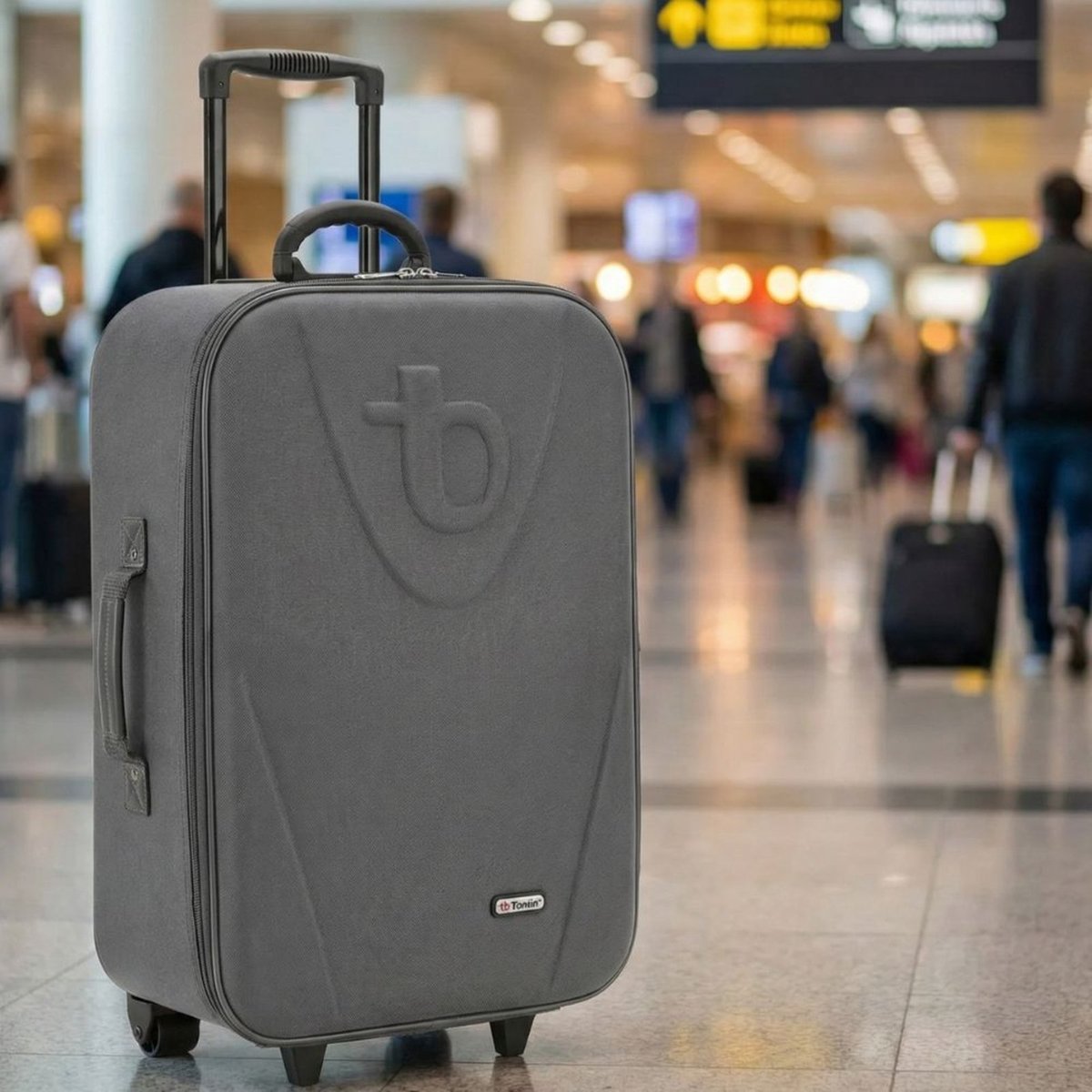 Imagem principal Mala Tonin Retrô Tecido Bordo Média cinza Tonin cinza