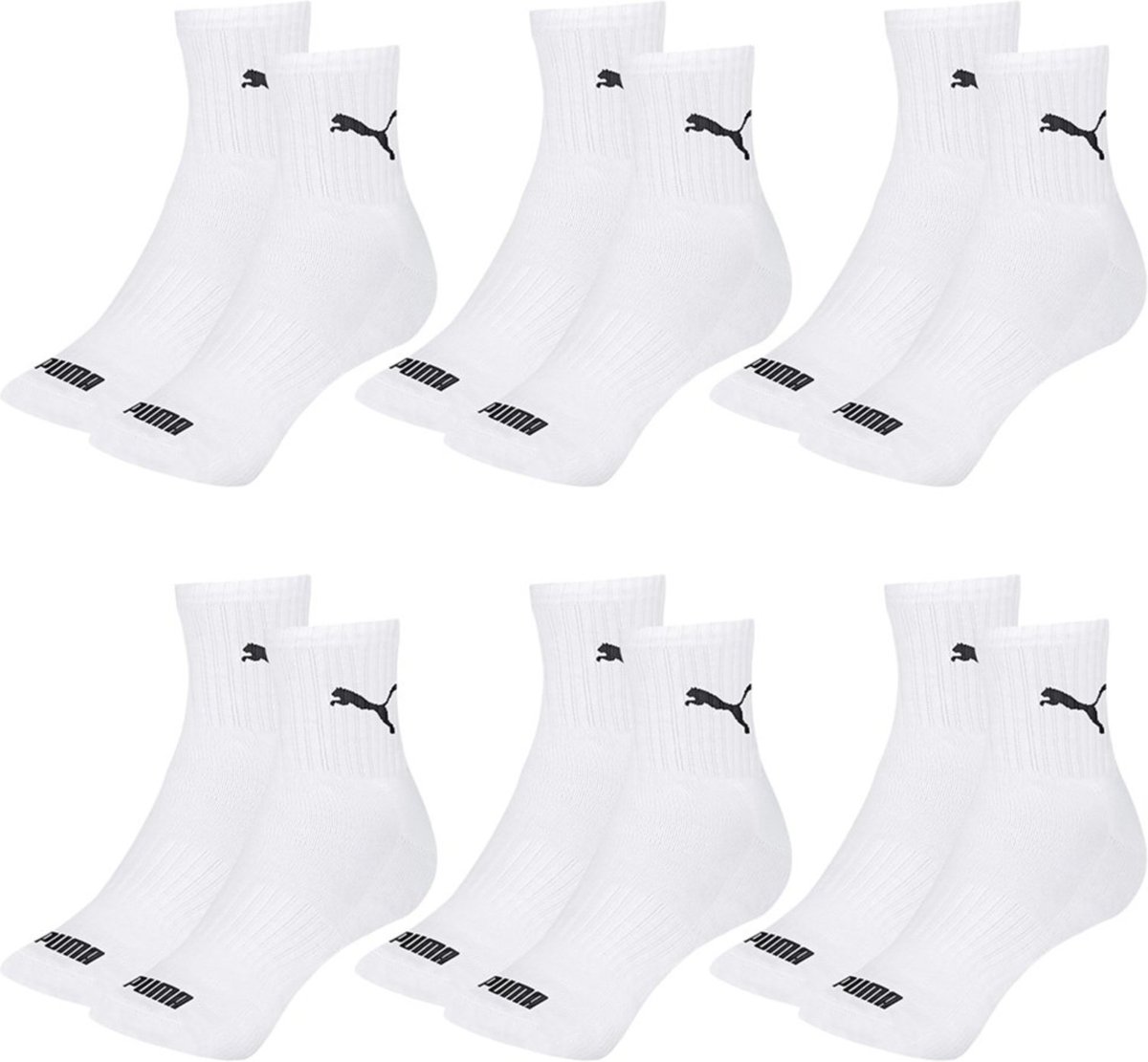 Kit 6 Pares de Meias Puma Cano Médio Esportiva Feminino