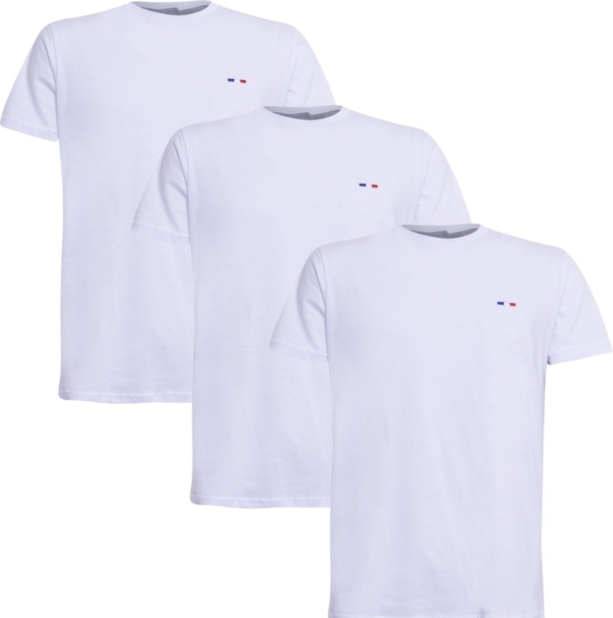 Imagem principal Kit 3 Peças Camisetas FMF Básicas Masculina em Algodão Premium no Estilo Tommy Bordado França Branca branco FMF branco