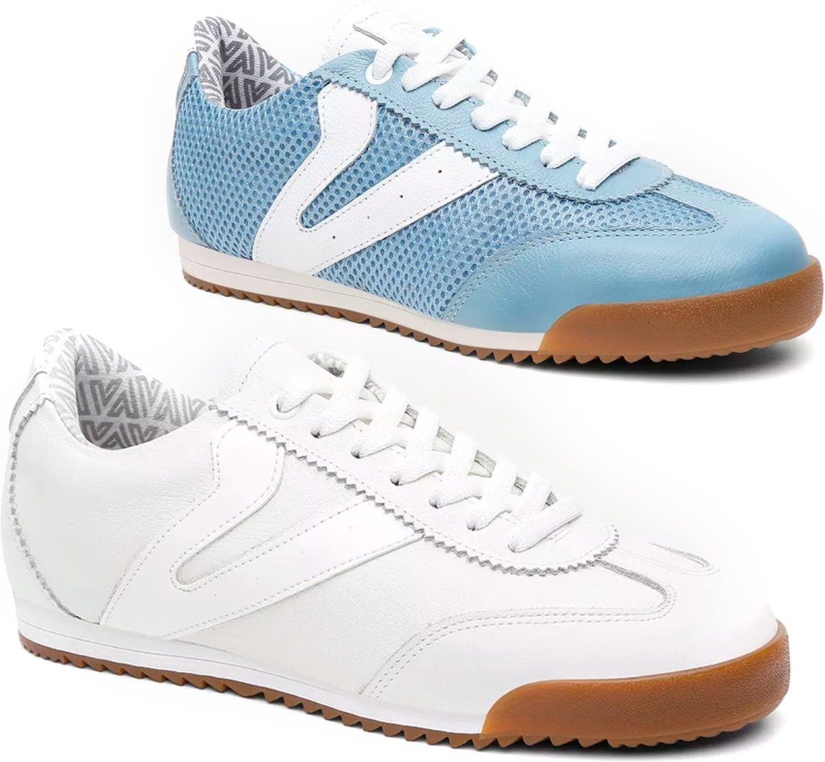 Imagem principal Kit 2 Tênis Feminino Vittal Couro Legítimo Naomi Casual Clássico Retrô e Branco USE VITTAL azul/branco azul USE VITTAL azul/branco azul