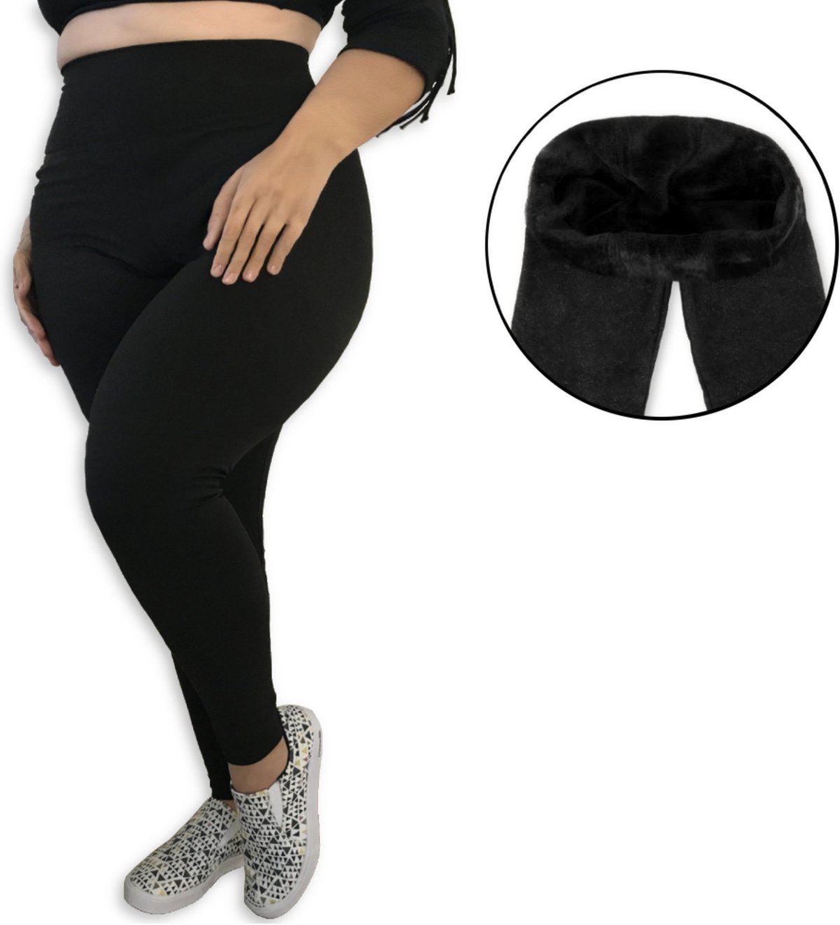 Calça Legging Plus Size Heide Ribeiro Flanelada Térmica