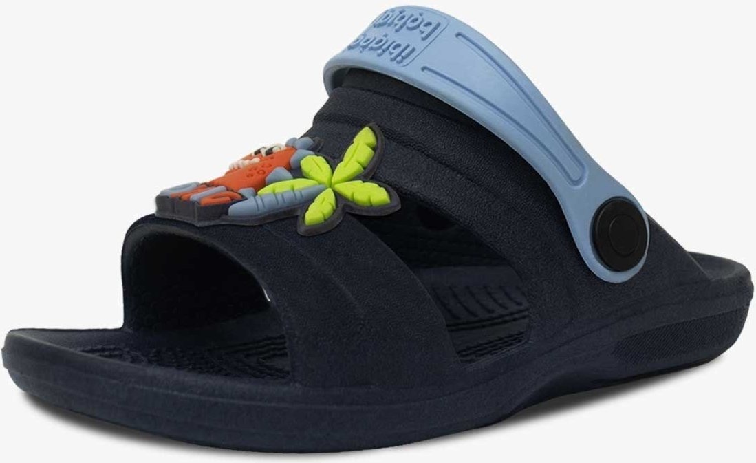 Imagem principal Infantil - Sandalia Papete Masculina Pópidi Menino Babuche Dino Azul Marinho preto/vermelho azul Pópidí preto/vermelho azul