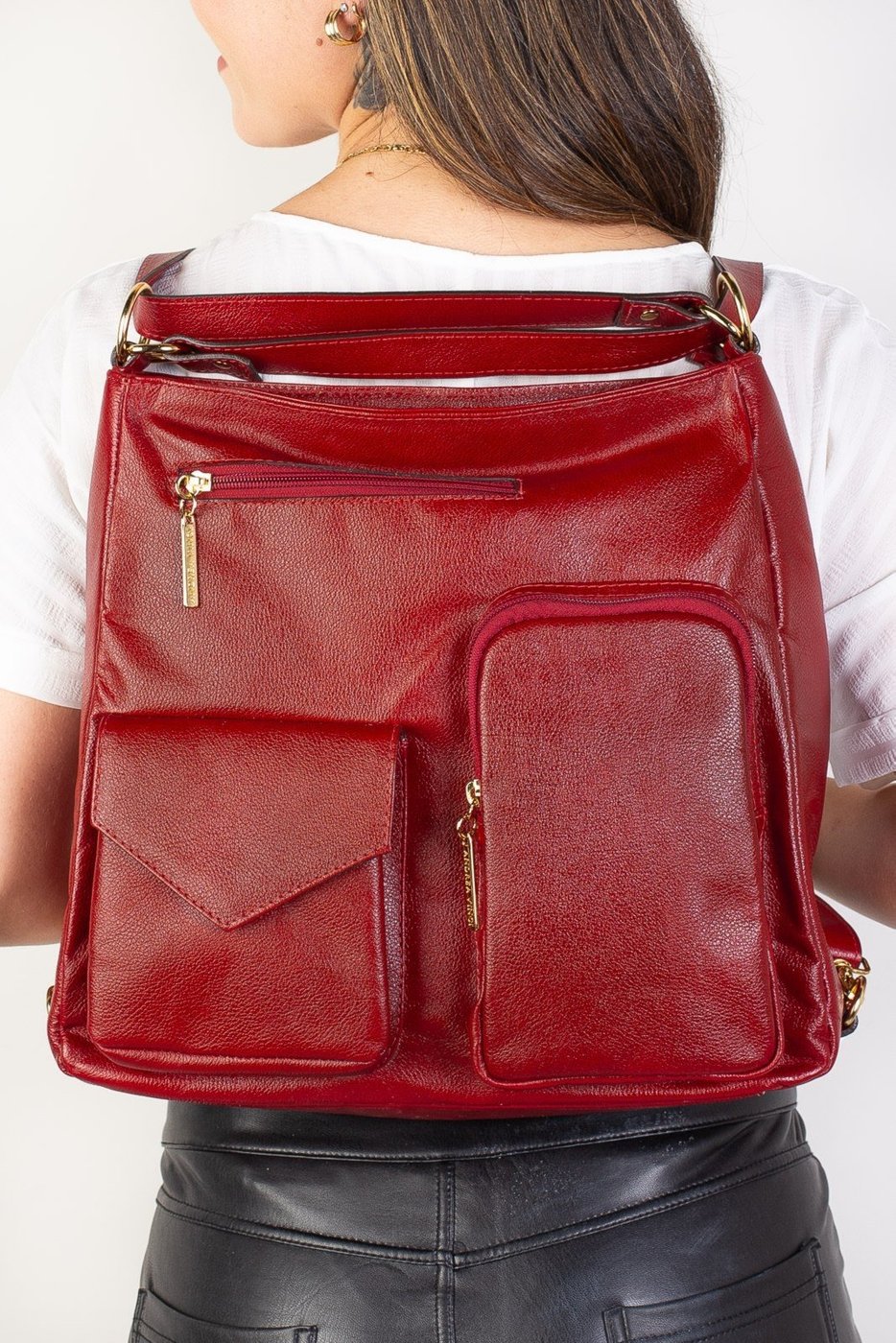 Imagem principal Bolsa Andrea Vinci Mochila De Couro Liso Érica bege Andrea Vinci bege