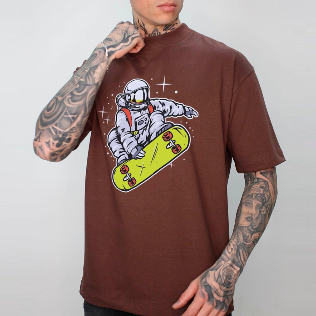 Imagem principal Camiseta Ousy Unissex Streetwear Astronauta Skater Estilo Urbano Oversized branco ousy branco