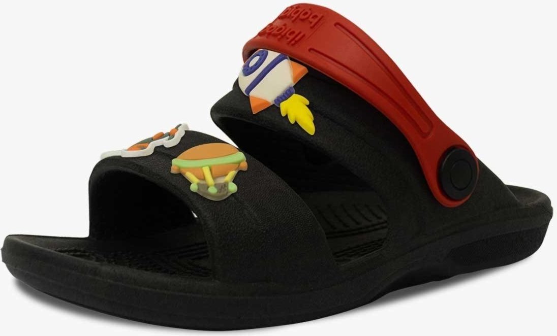 Imagem principal Infantil - Sandalia Papete Masculino Pópidi Babuche Menino Aereo com preto/vermelho Pópidí preto/vermelho
