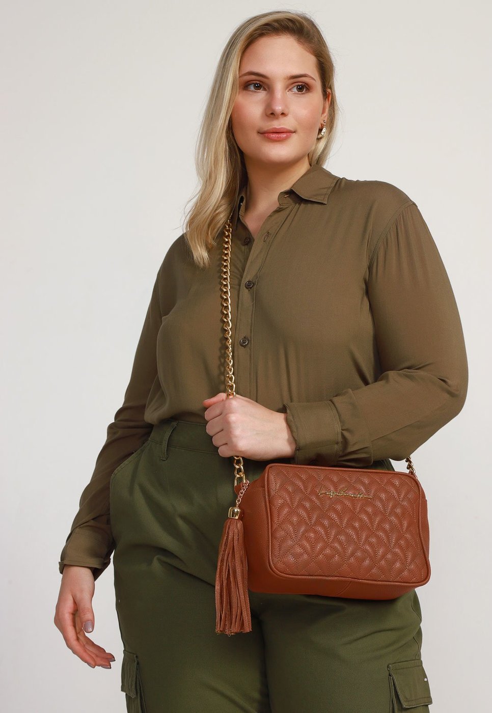 Imagem principal Bolsa Luiza Barcelos Matelassê caramelo Luiza Barcelos caramelo