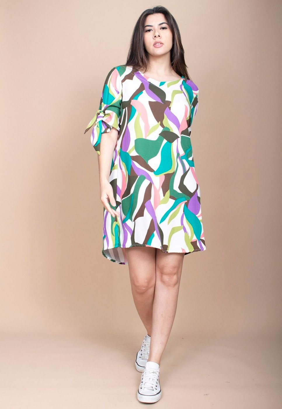 Vestido Curto Cabanafree Plano Estampa Encanto Botânico