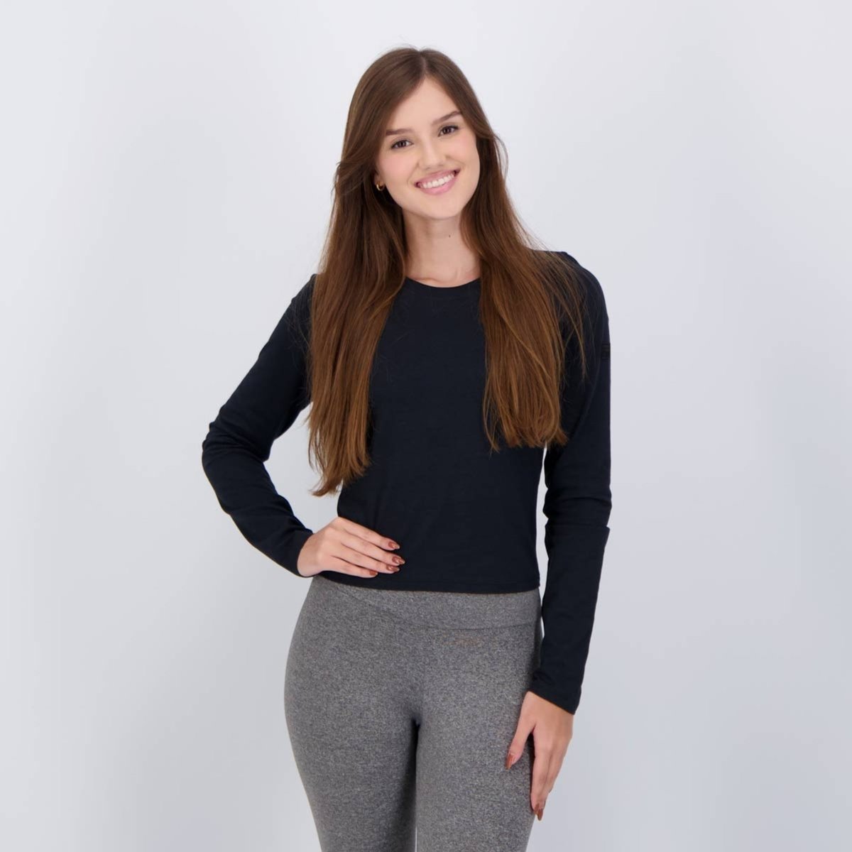 Imagem principal Cropped Fila F-Box Manga Longa Feminina Preta preto Fila preto