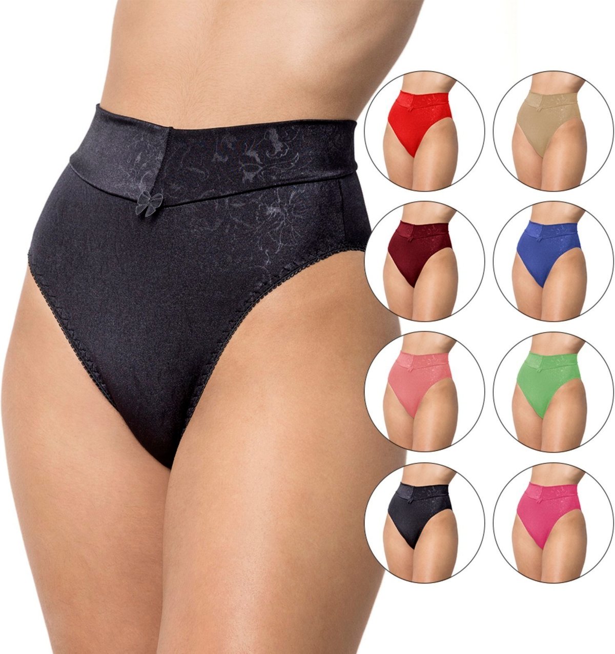 Imagem principal Kit 5 Calcinhas Cós Gabi Lingerie Microfibra Confortável Compressão Moda Feminina Elegante azul/bege/multicolorido/preto/rosa/rosê/verde Gabi Lingerie azul/bege/multicolorido/preto/rosa/rosê/verde