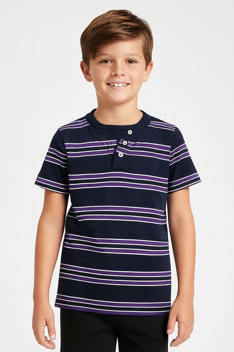 Imagem principal Infantil - Camiseta Menino Listrada Peitilho Elian preto Elian preto