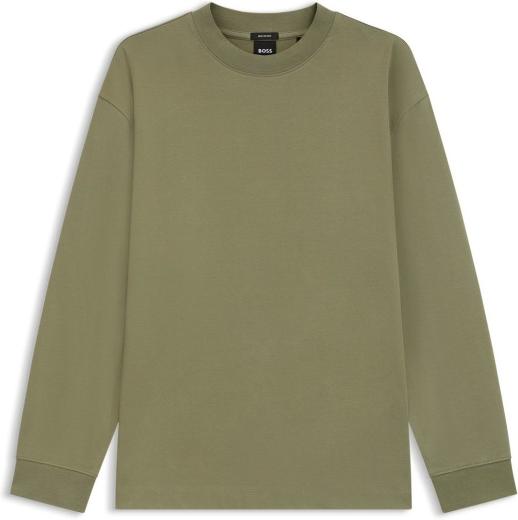 Imagem principal Camiseta De Manga Comprida De Ajuste Descontraído Em Algodão Boss verde Boss verde