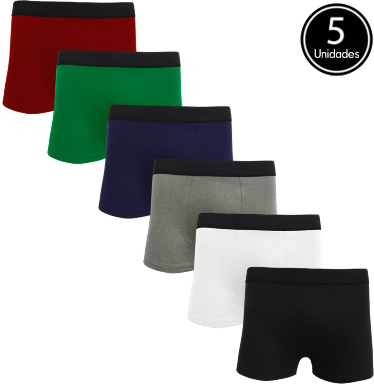 Imagem principal Kit 5 Cuecas Boxer Algodão C5 Sortido QLC SPORT multicolorido QLC SPORT multicolorido