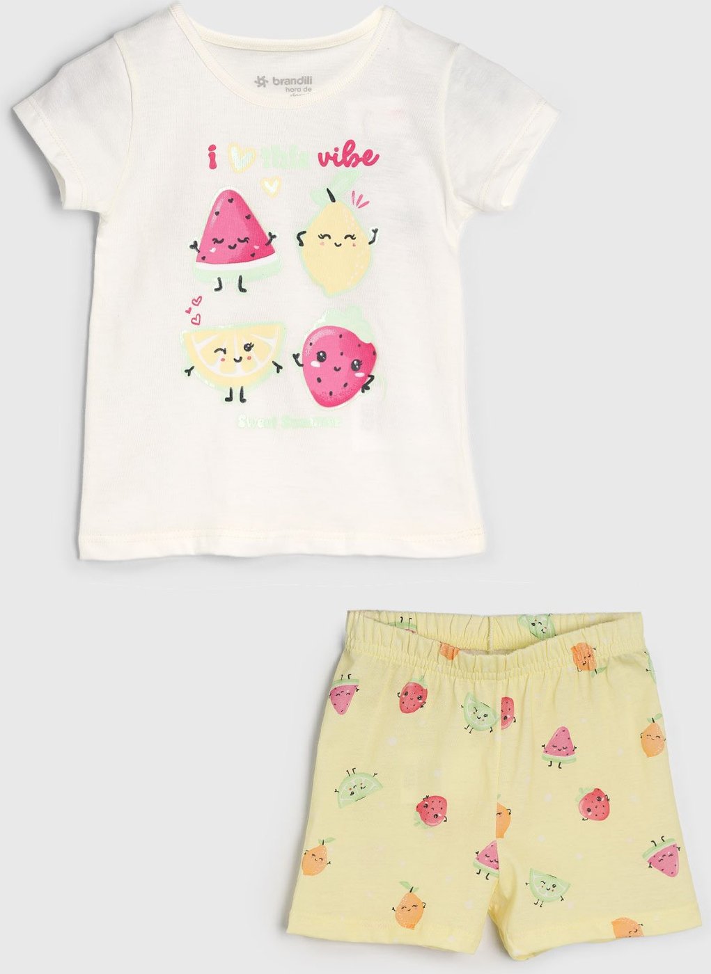 Imagem principal Pijama Curto Brandili Frutas Branca branco Brandili branco