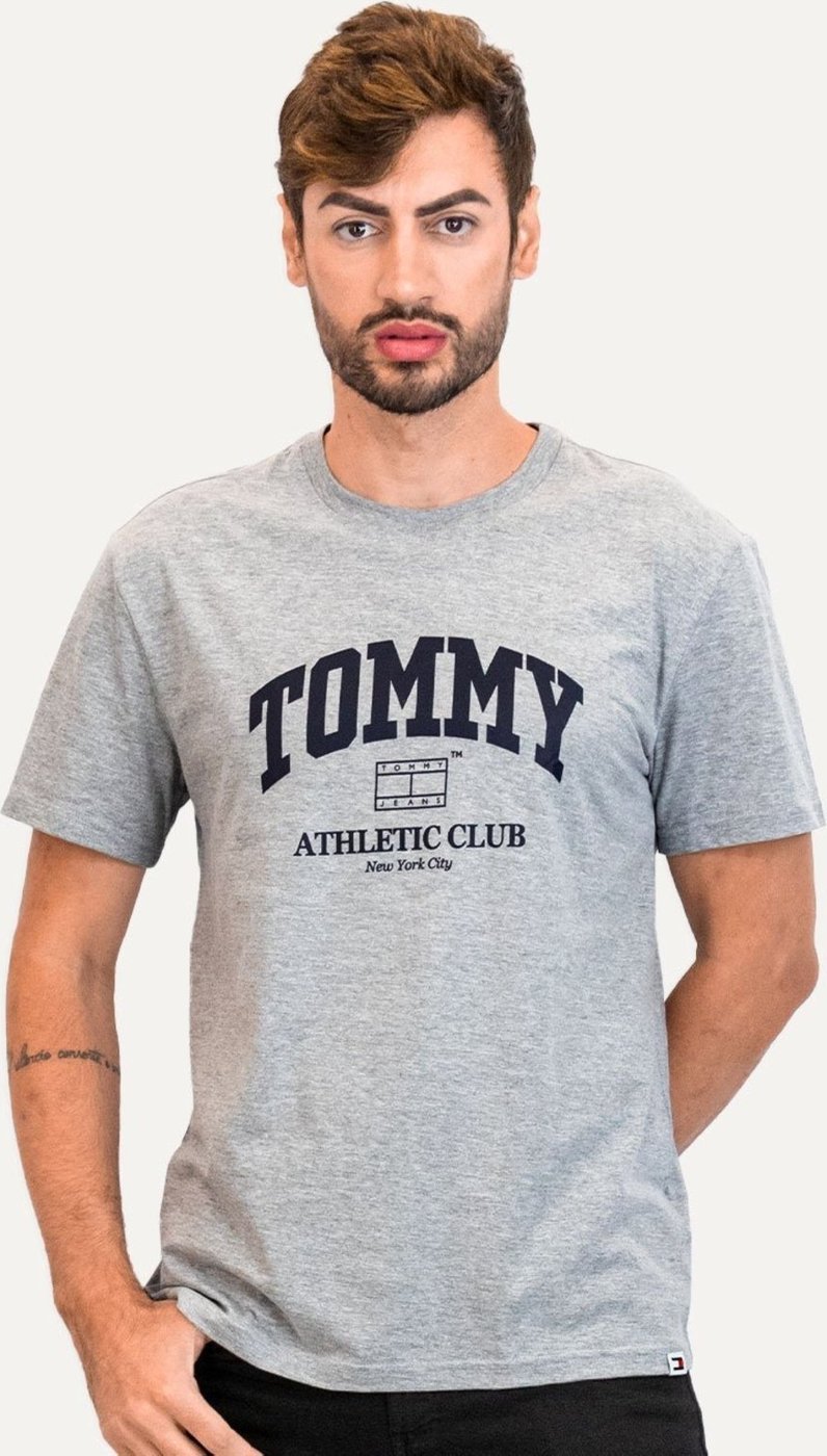 Imagem principal Camiseta Tommy Jeans Masculina Regular Athletic Club Mescla cinza Tommy Jeans cinza