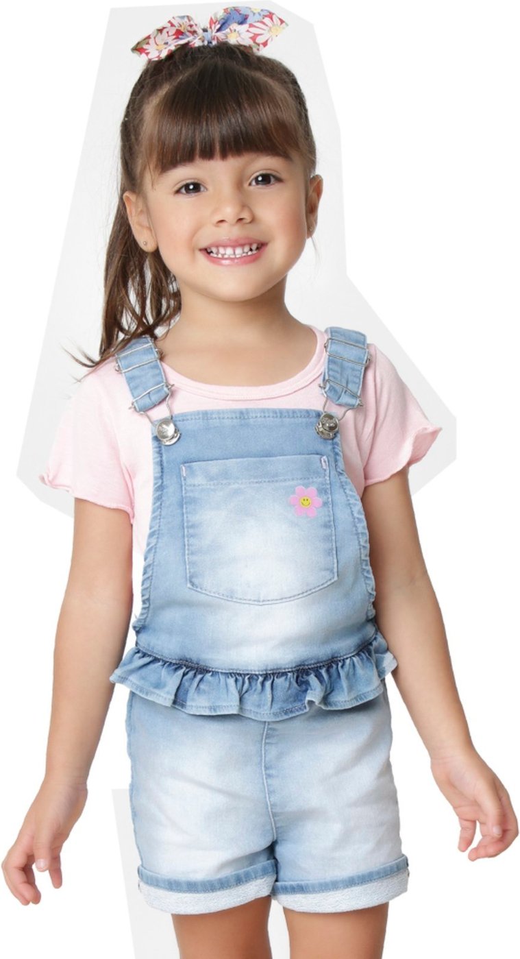 Imagem principal Infantil - Jardineira Look Jeans c/ Blusinha Jeans azul Look Jeans azul