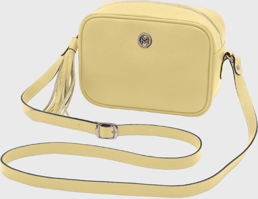 Bolsa Transversal de Couro Mariart Titânio Manteiga