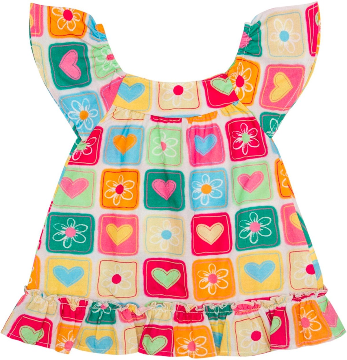 Imagem principal Infantil - Blusa Look Jeans Bata Estampada Love bege Look Jeans bege