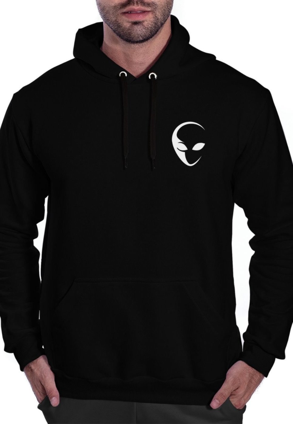 Imagem principal Blusa de Frio Moletom Flanelado Benellys Alien ET Canguru preto Benellys preto