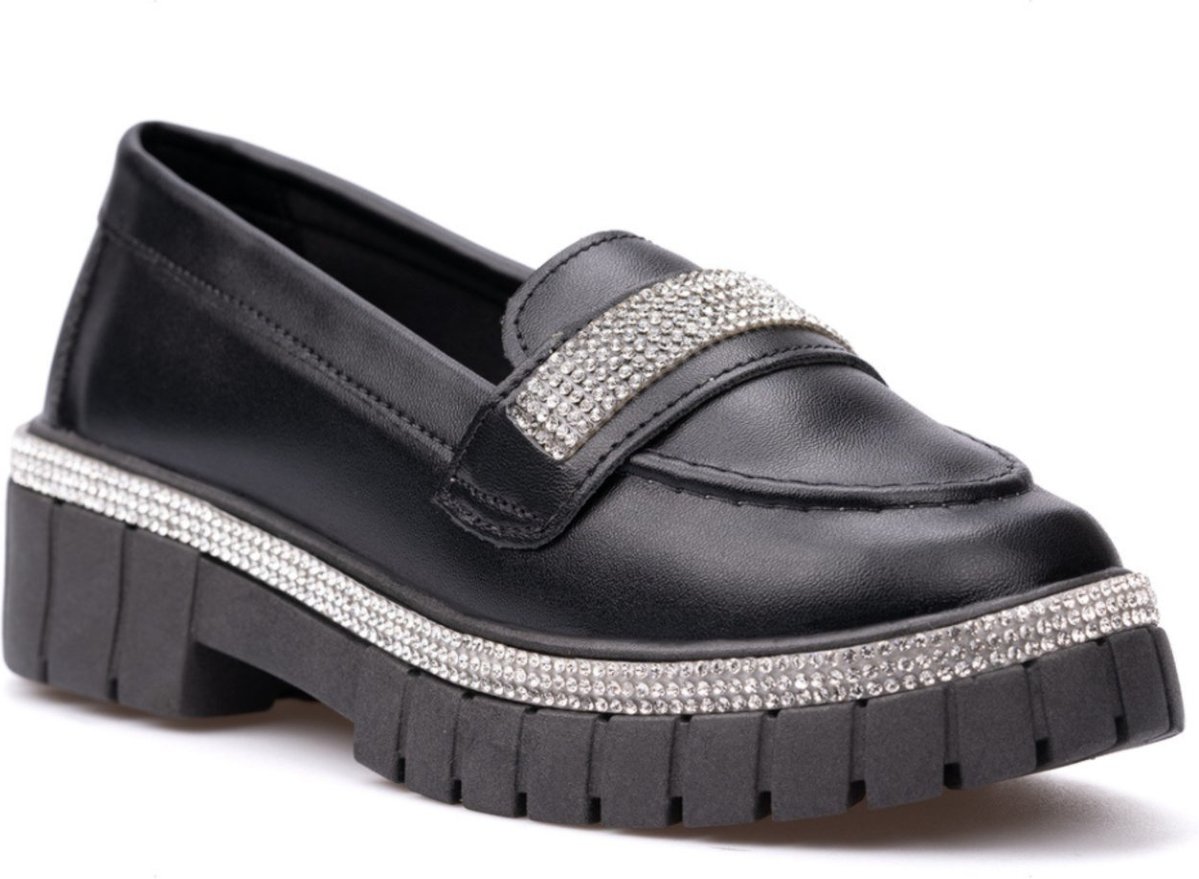 Imagem principal Infantil - Sandália Mocassim Mary Jane Menina Com Strass Moda Menina Fashion preto Menina Fashion preto