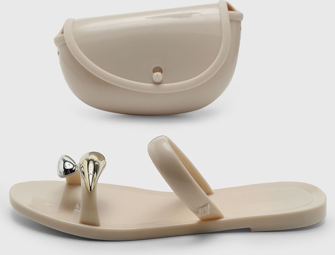 Imagem principal Kit Rasteira e Bolsa Feminina Melissa Detalhe Metalizado bege Melissa bege