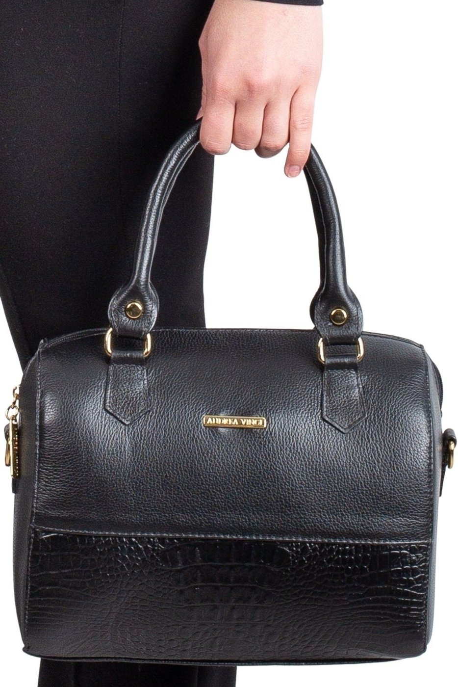 Imagem principal Bolsa Andrea Vinci Baú De Mão Em Couro Liso Sthefani - Preta caramelo Andrea Vinci caramelo