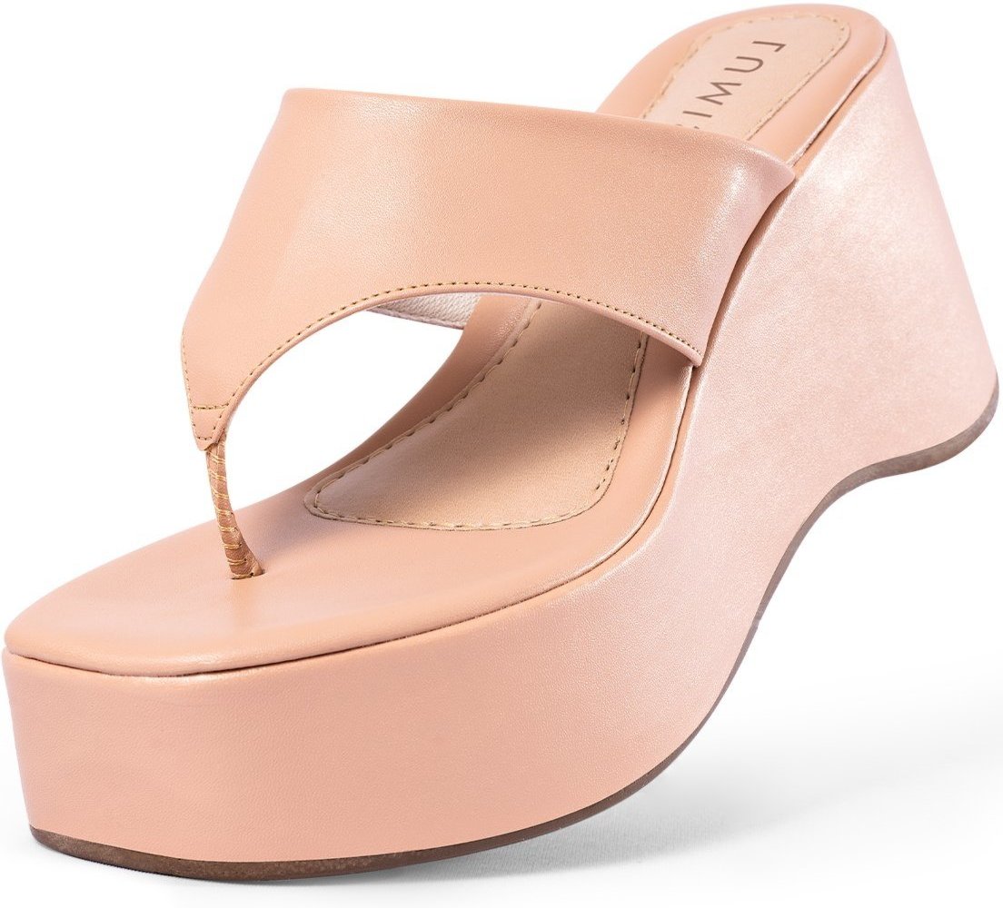 Imagem principal Tamanco Feminino Plataforma Lumiss Sandália De Dedo Meia Pata Anabela nude LUMISS nude