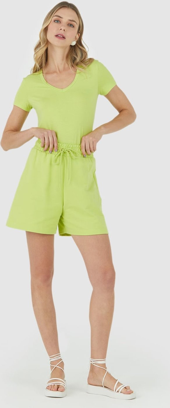 Imagem principal Shorts Básico Feminino Com Cadarço Em Moletom Sem Flanela Malwee verde Malwee verde