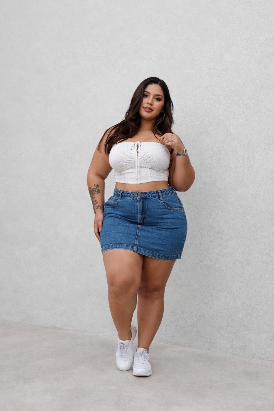 Saia Plus Size D Bell Outlet Fashion Jeans Claro