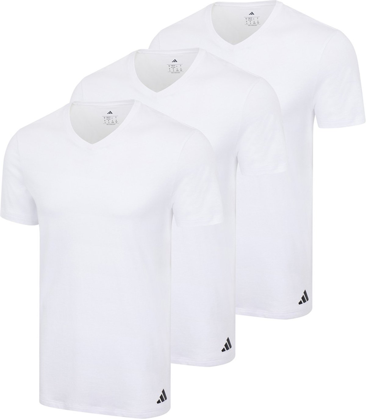 Kit com 3 Camisetas Gola V adidas Underwear