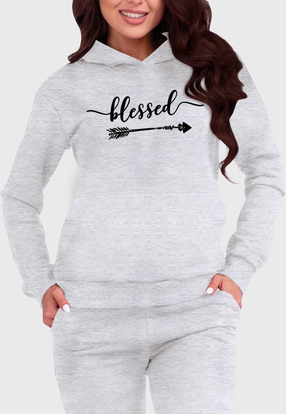 Imagem principal Blusa de Frio Moletom Flanelado Benellys Blessed Canguru Claro cinza Benellys cinza