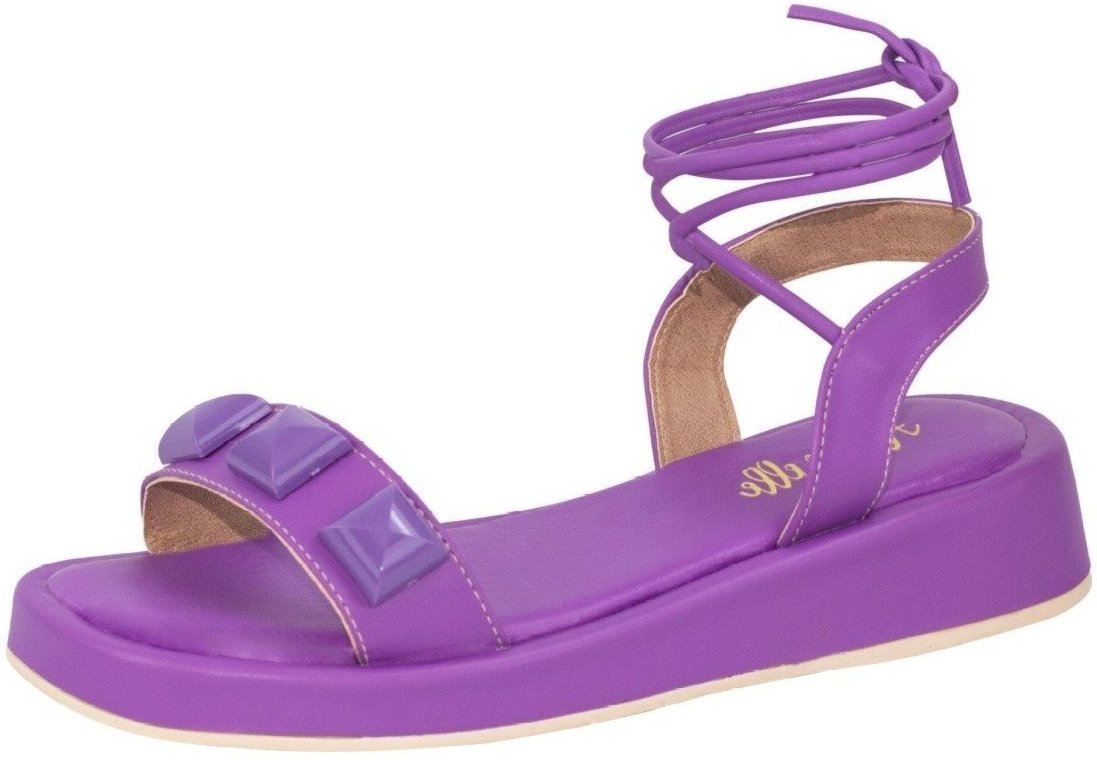 Sandália Papete Feminina Lumiss Amarração Plataforma Iris