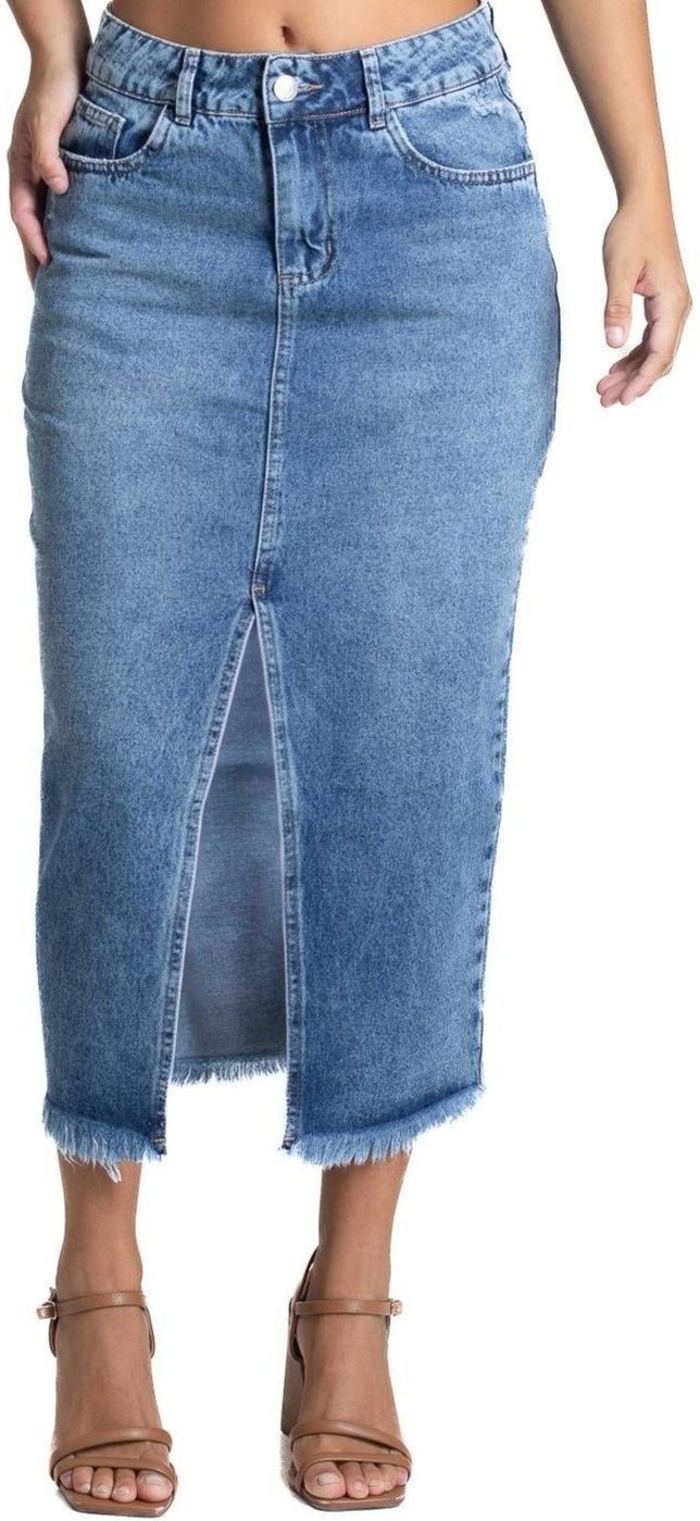 Saia Jeans Sawary Midi - 281991