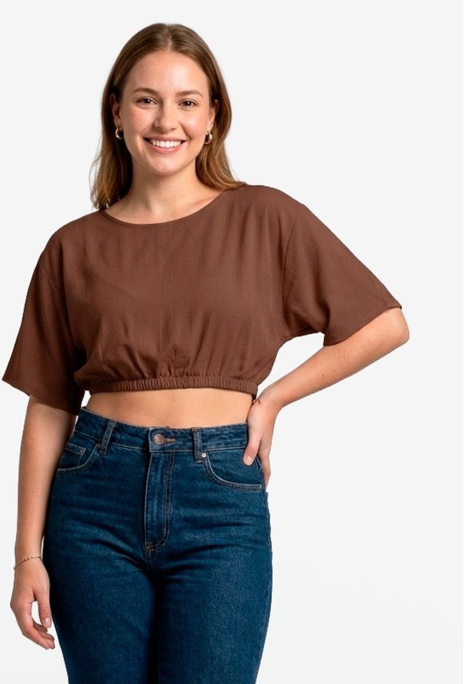 Imagem principal Blusa Feminina Em Viscose Infinita Cor marrom INFINITA COR marrom