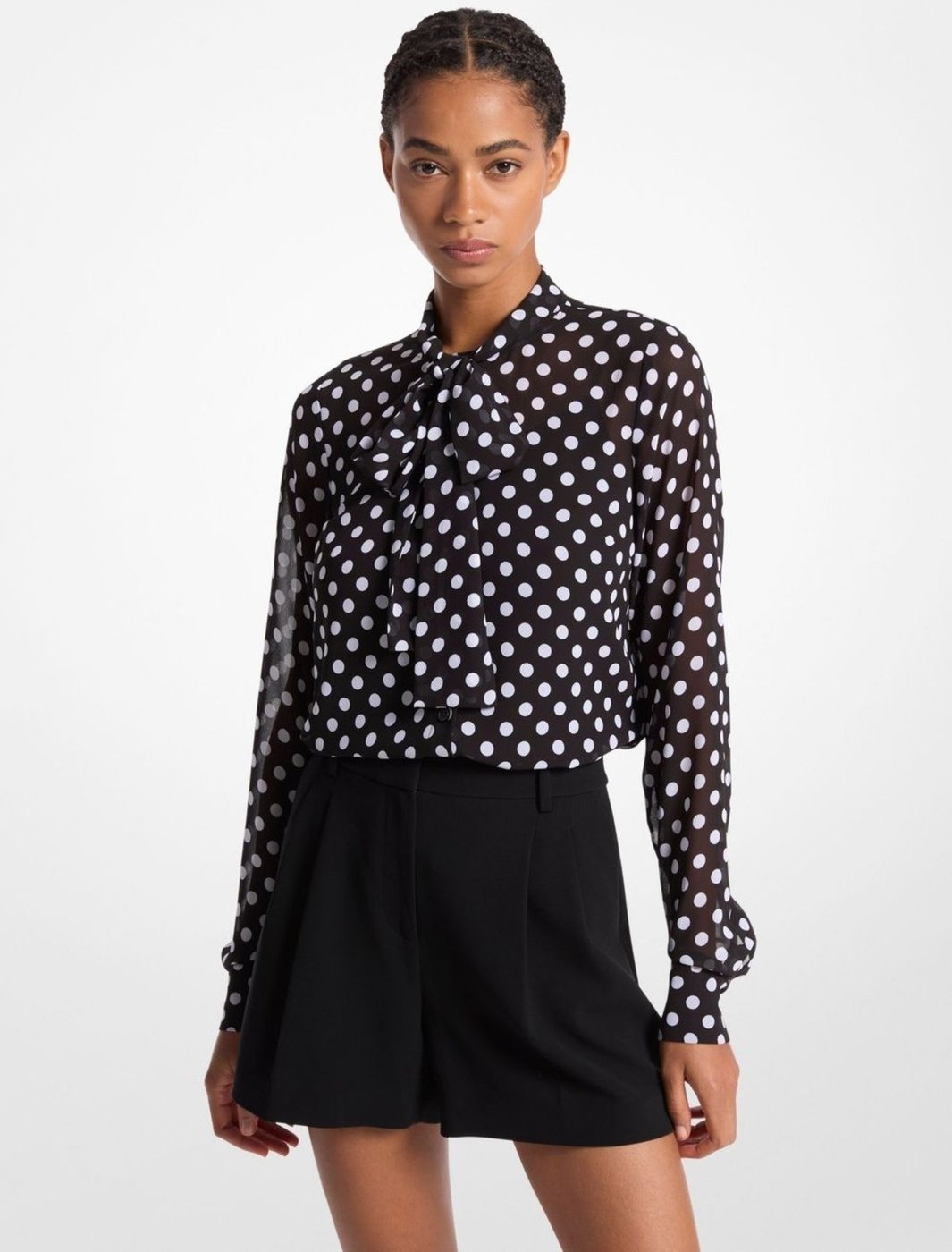 Imagem principal Camisa Parisian Georgette Mf440i8f4m048 Michael Kors preto Michael Kors preto