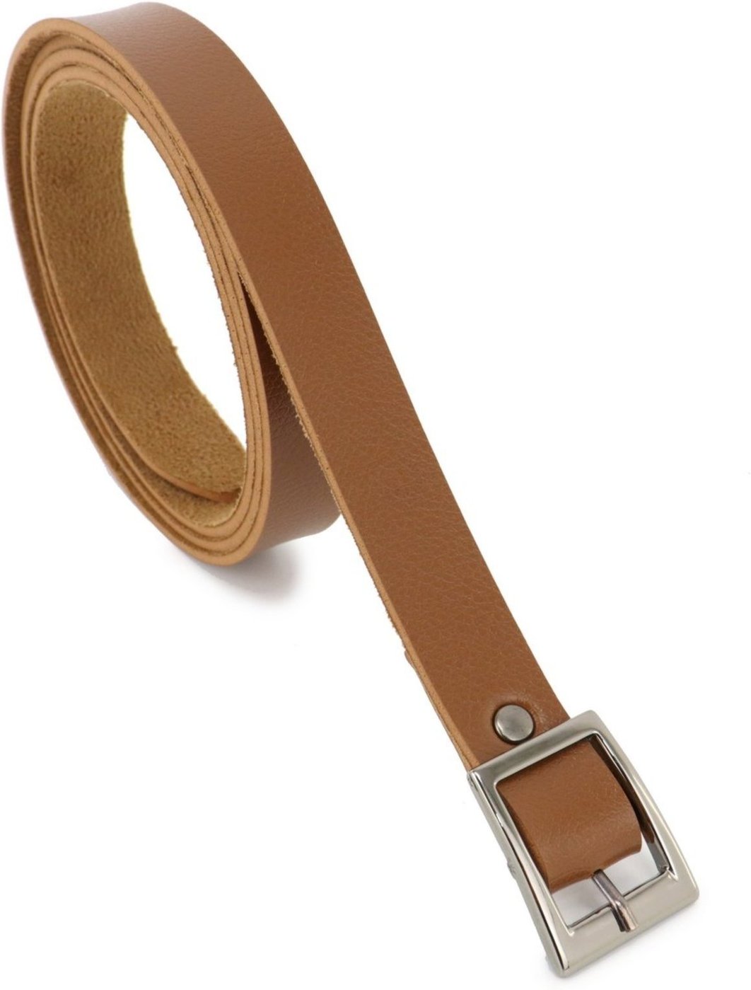 Cinto Feminino Fivela Quadrada Liso Fino Com 7 Furos Regulagem