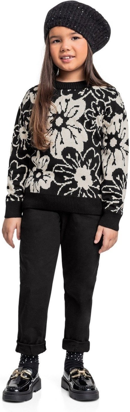 Imagem principal Infantil - Blusão Floral em Tricot para Menina Quimby azul Quimby azul