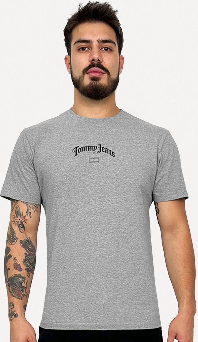 Imagem principal Camiseta Tommy Jeans Masculina Regular Grunge Arch Mescla cinza Tommy Jeans cinza