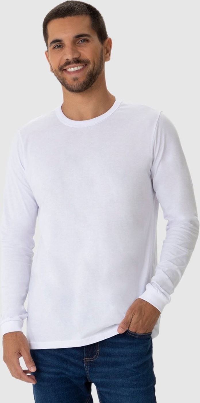 Imagem principal Camiseta Básica Masculina Punho Aplicado Em Algodão Malwee azul Malwee azul