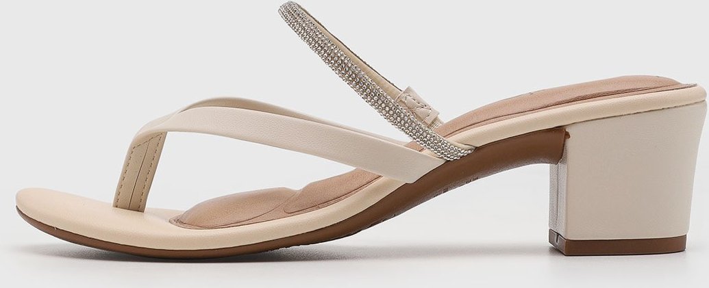 Sandália Feminina Beira Rio Salto Bloco Off-White