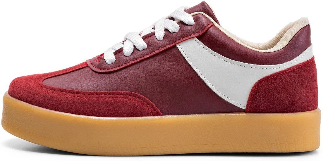 Imagem principal Tênis Feminino Lumiss Casual Confortável Flatform Camurça Vermelho Marsala vinho LUMISS vinho