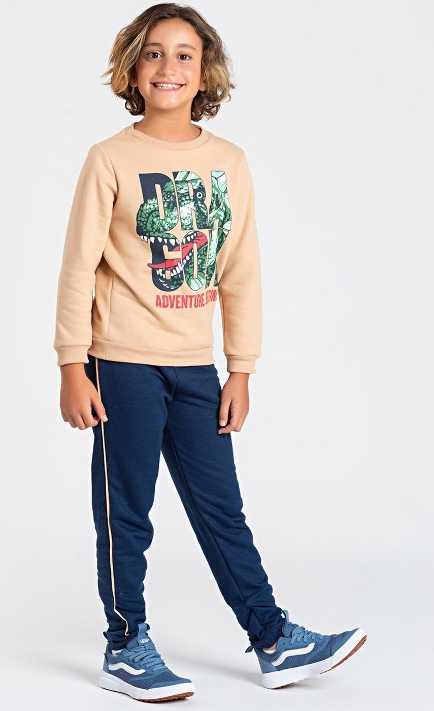 Imagem principal Infantil - Conjunto Bem Vestir Moletom Menino Dinossauro marrom BEM VESTIR marrom