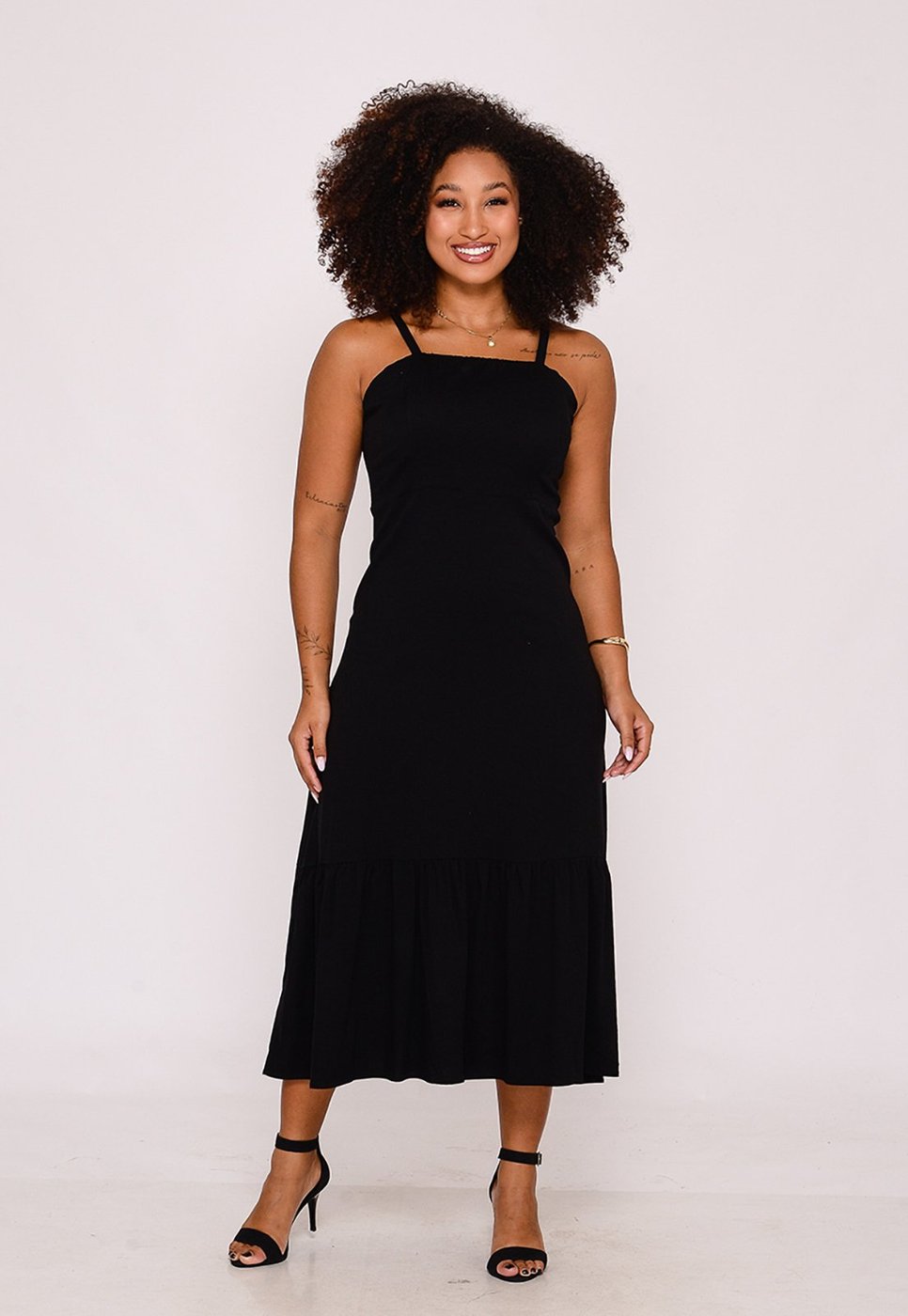 Vestido Midi com Babado na Barra BBonnie Emanuelly