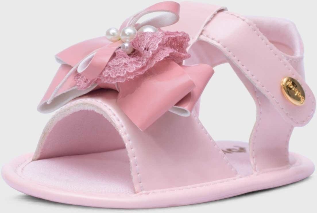 Imagem principal Infantil - Sandalia Popidi Menina Recem Nascido Perola Renda rosa Pópidí rosa