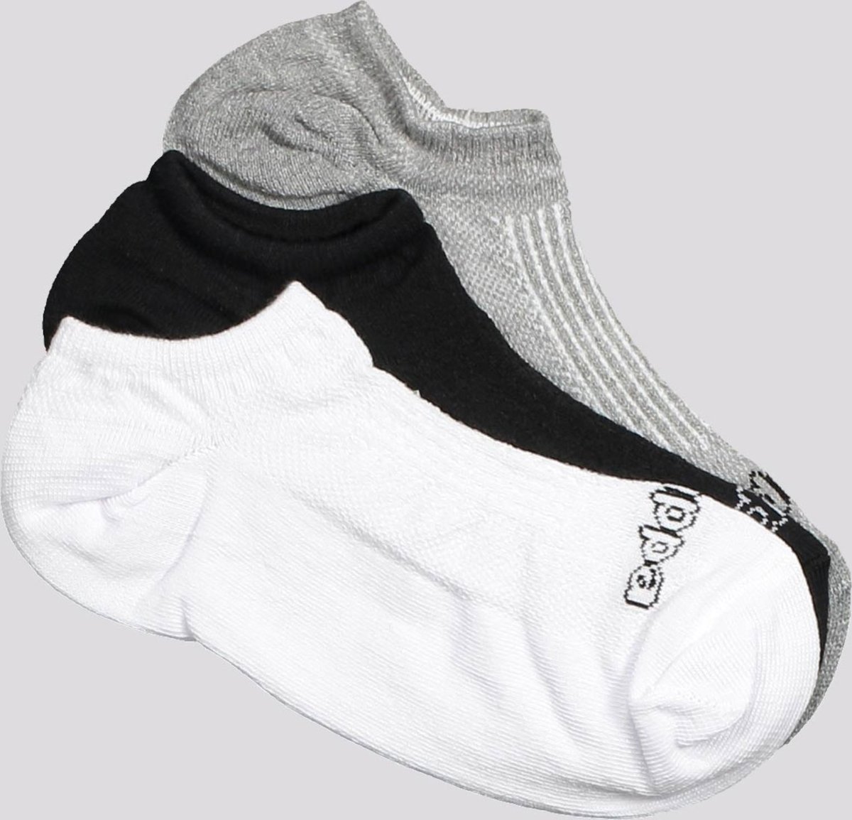 Kit Meia Kappa 3 Pares Super Invisível Branca Cinza e Preta