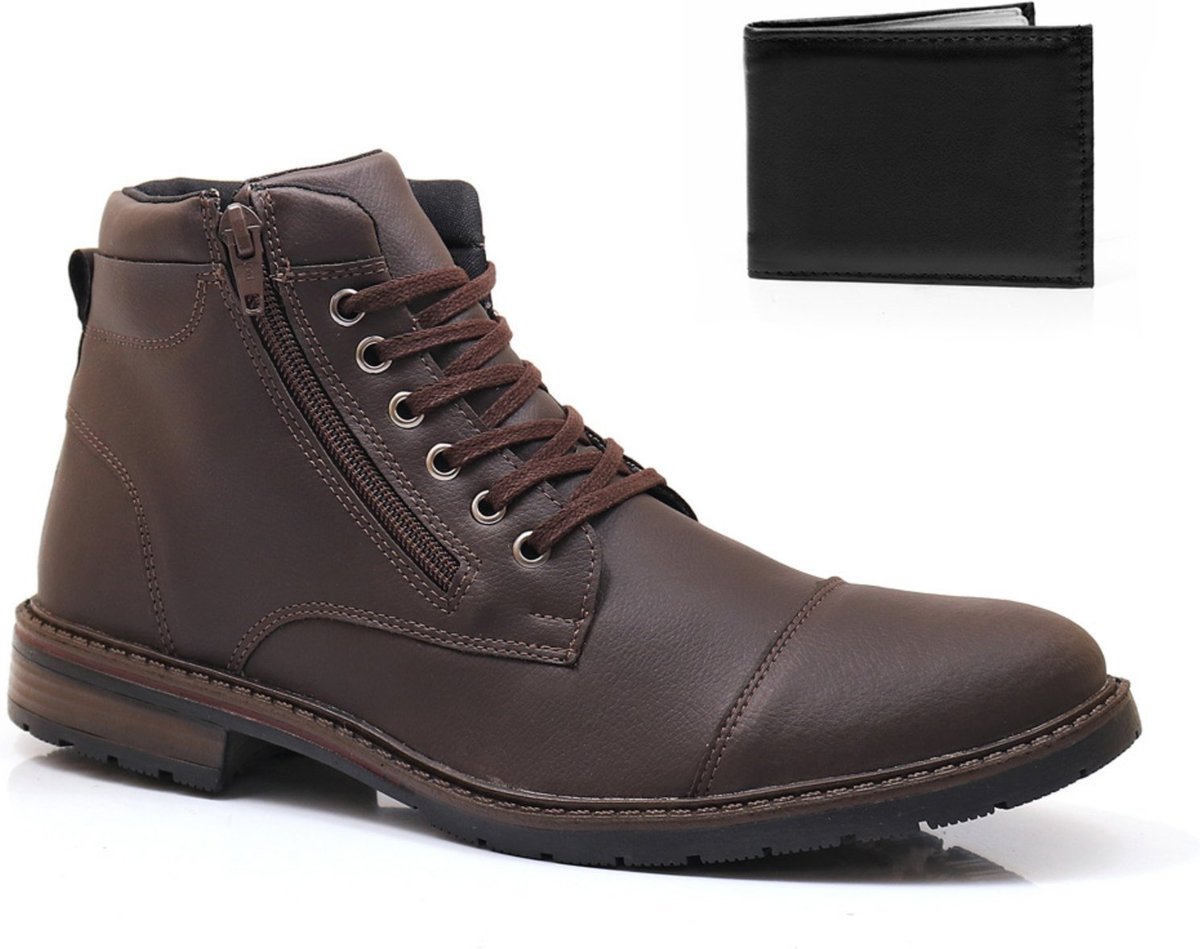 Bota Masculina Bredeni Com Ziper State Com Carteira
