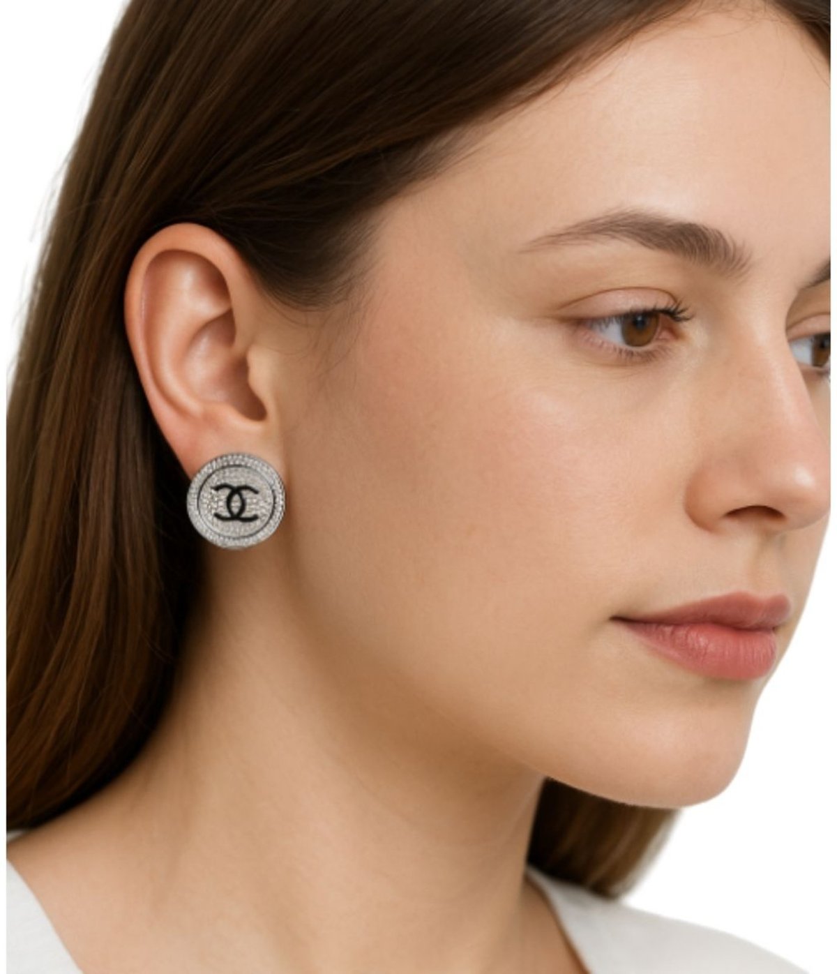 Brinco Vih Triny Feminino Redondo Cravejado