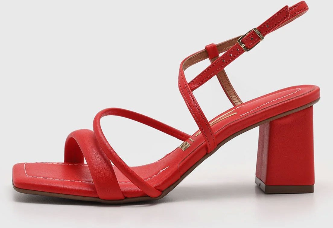Imagem principal Sandália Feminina Vizzano Salto Bloco Tiras Nó Vermelha vermelho VIZZANO vermelho
