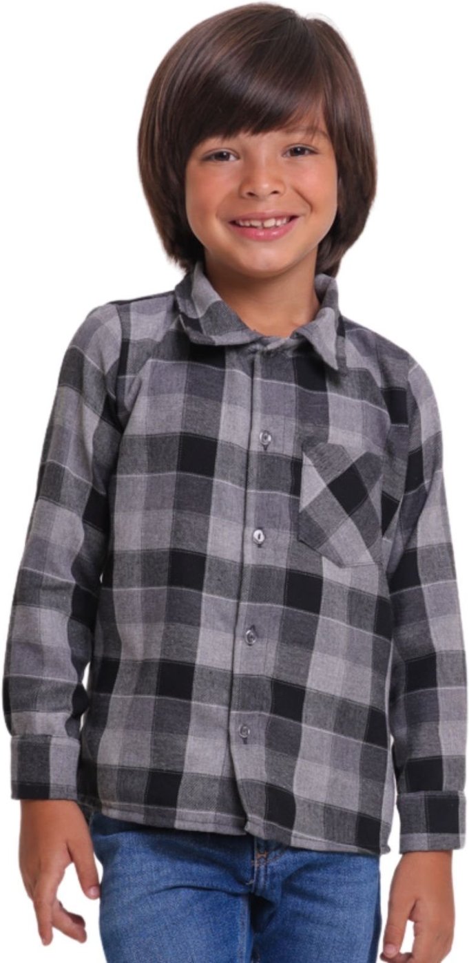 Imagem principal Infantil - Camisa Xadrez Junina Menino Muvilê ao 16 preto Infanti preto